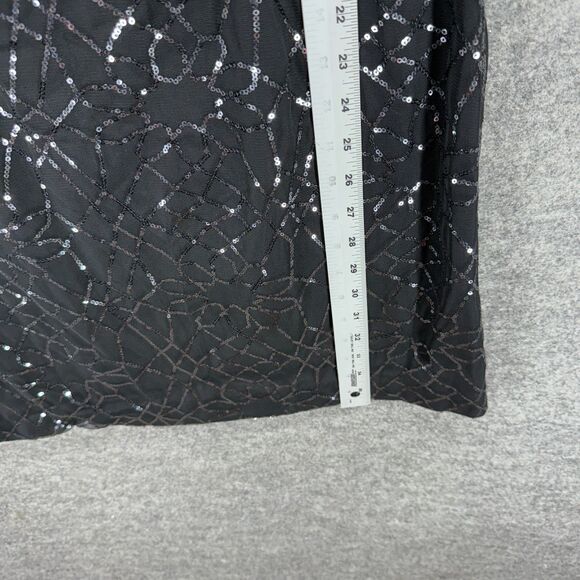 New American Living Dress Women 6 Black Shift Midi Zipper Sequin Sleeveless - Picture 6 of 9